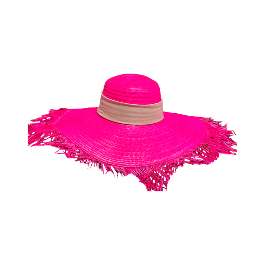 Pava Fucsia Calidad Artesanal Con Flecos A Mano