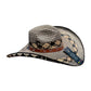 Sombrero 23 fibras con Malla Exclusivo Gris Con Diseño de Ajedrez