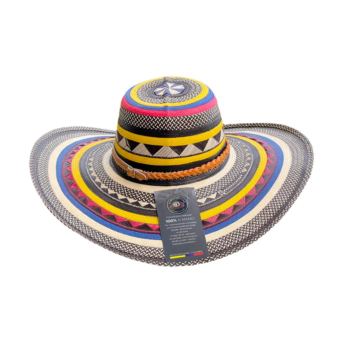 Sombrero Exclusivo 23 Fibras Diseño Amarillo Calidad