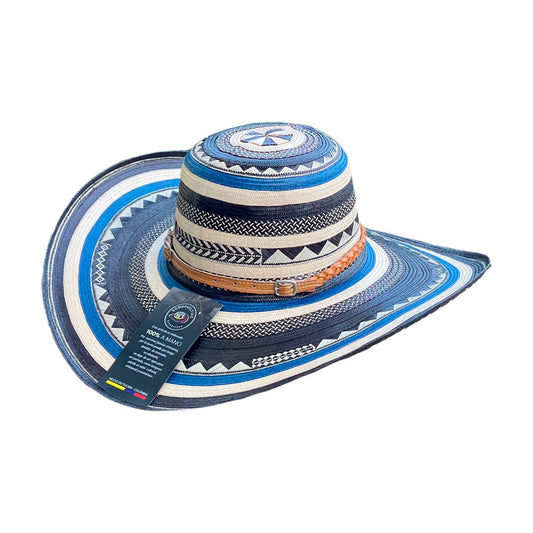 Sombrero Exclusivo 23 Fibras Azul Caña Flecha