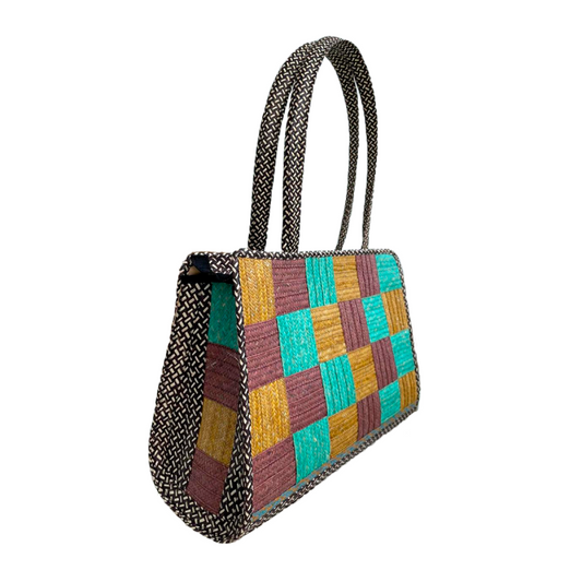 Bolso Artesanal Ajedrez Caña Flecha Fino