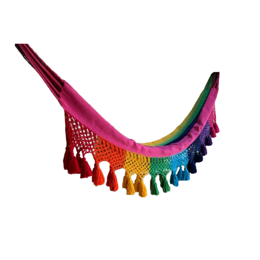 Hamaca Fina Con Flecos Multicolor MY