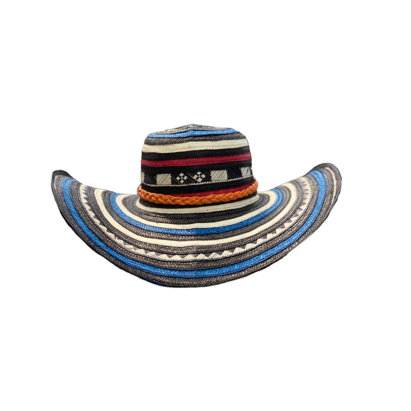Sombrero 15 Fibras Diseño Azul Calidad