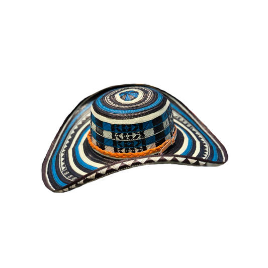Sombrero 15 Fibras Diseño Tradicional Azul MY