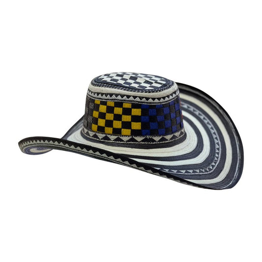 Sombrero 21 Fibras Ajedrezado Tricolor MY