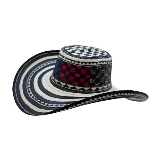 Sombrero 21 Fibras Ajedrezado Tricolor MY