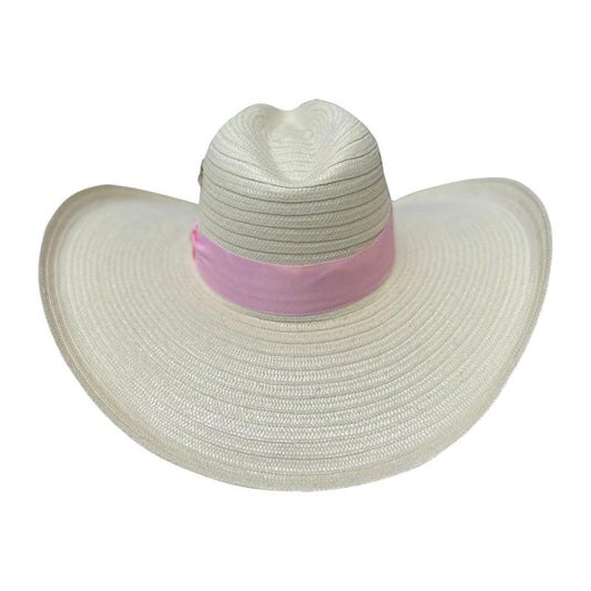 Sombrero 23 Fibras Con Caballo Cinta Rosa Pastel MY