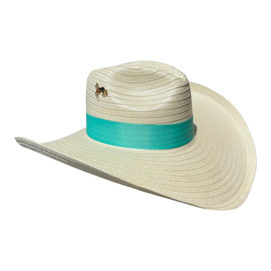 Sombrero 23 Fibras Con Caballo Cinta Azul Verde MY