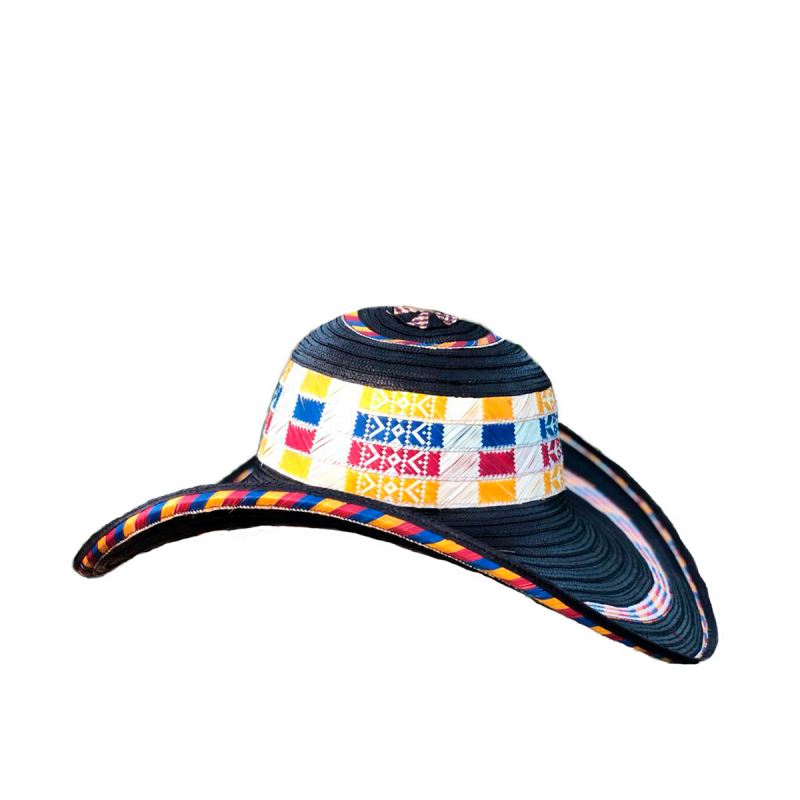 Sombrero 23 Fibras Black Diseño Colombiano