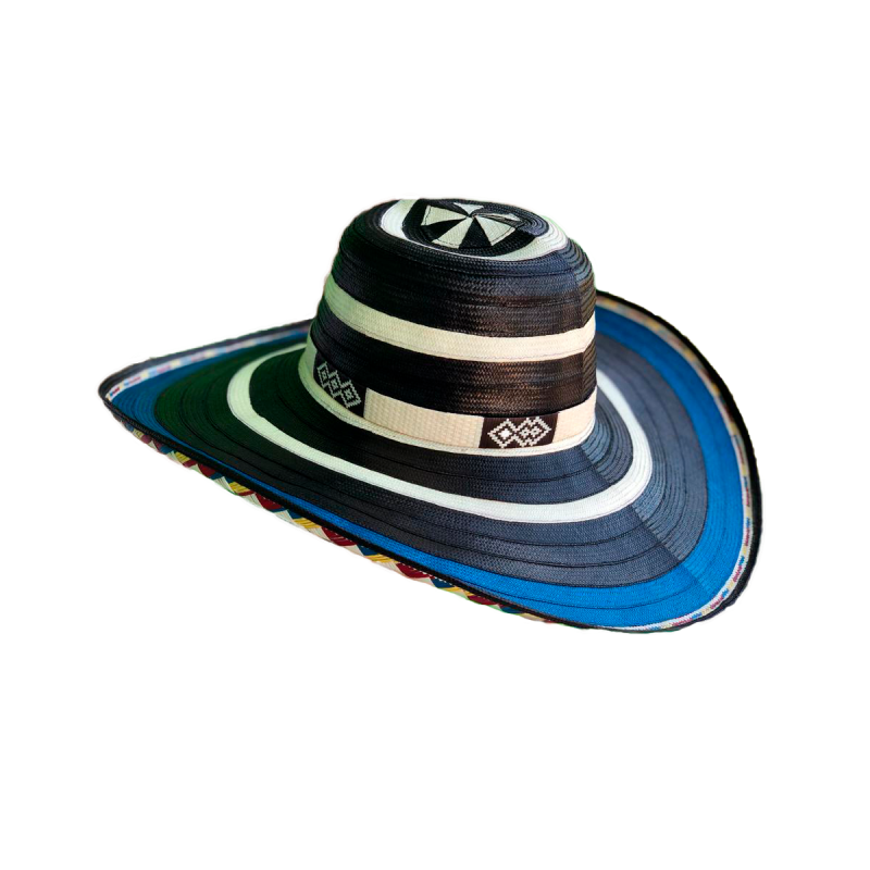 Sombrero 23 Fibras Diseño Azul