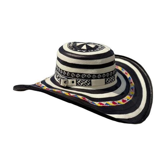 Sombrero 23 Fibras Diseño Cebra Tricolor MY