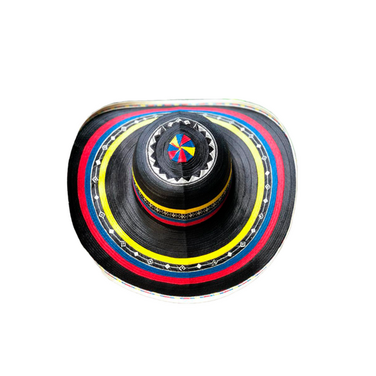 Sombrero 23 Fibras Diseño Colombiano Black