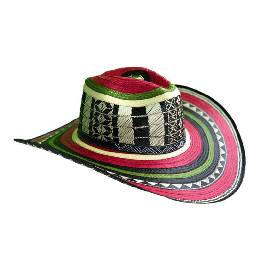 Sombrero 23 Fibras Diseño Hormado Rojo MY