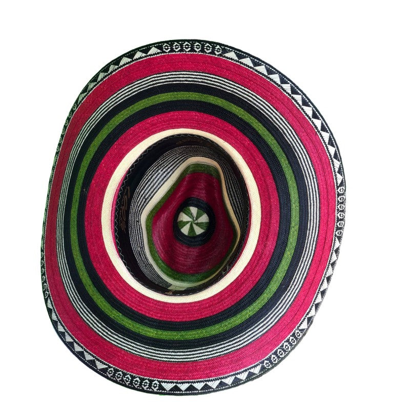 Sombrero 23 Fibras Diseño Hormado Rojo