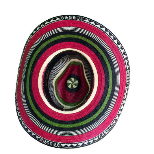 Sombrero 23 Fibras Diseño Hormado Rojo MY