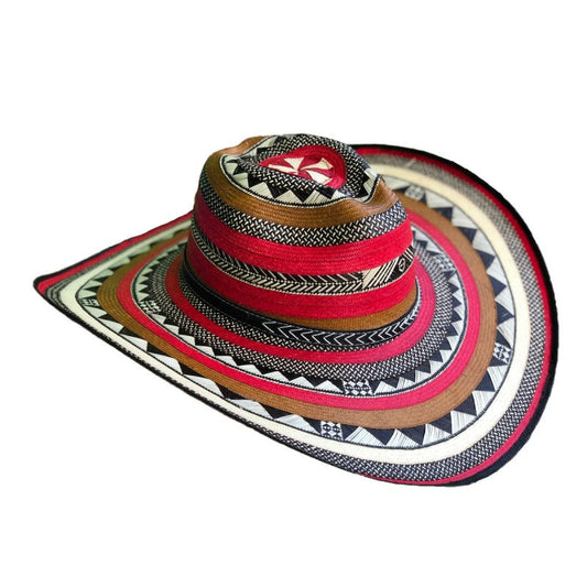 Sombrero 23 Fibras Diseño Hormado Rojo MY