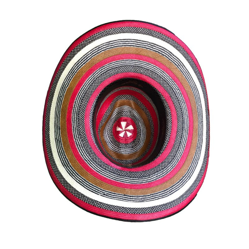 Sombrero 23 Fibras Diseño Hormado Rojo