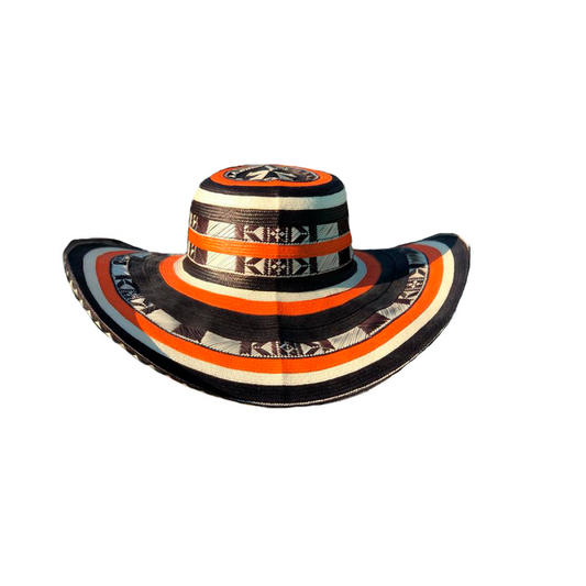 Sombrero 23 Fibras Diseño Naranja Negro