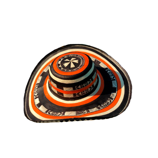 Sombrero 23 Fibras Diseño Naranja Negro