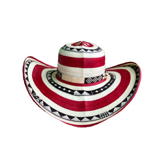Sombrero 23 Fibras Diseño Rojo
