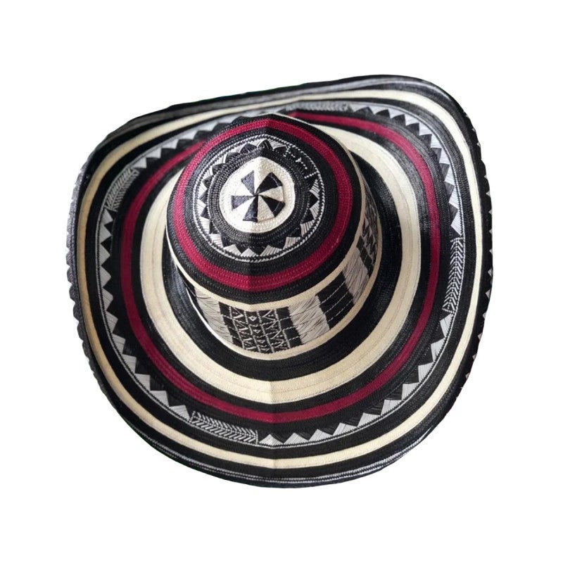 Sombrero 23 Fibras Diseño Tradicional Rojo