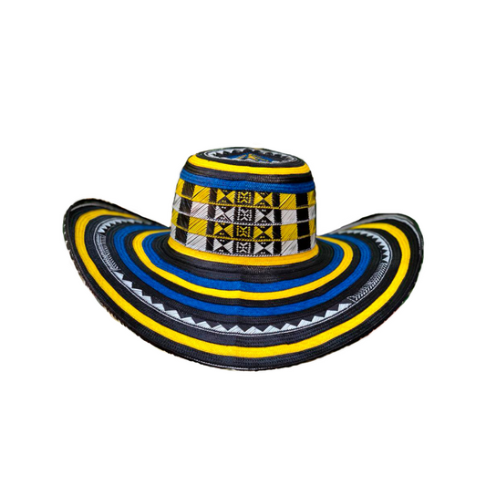 Sombrero 23 Fibras Exclusivo Amarillo Y Azul
