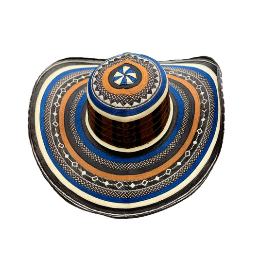 Sombrero 23 Fibras Exclusivo Azul Naranja