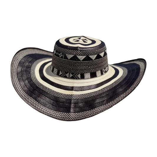 Sombrero 23 Fibras Exclusivo Negro Y Beige