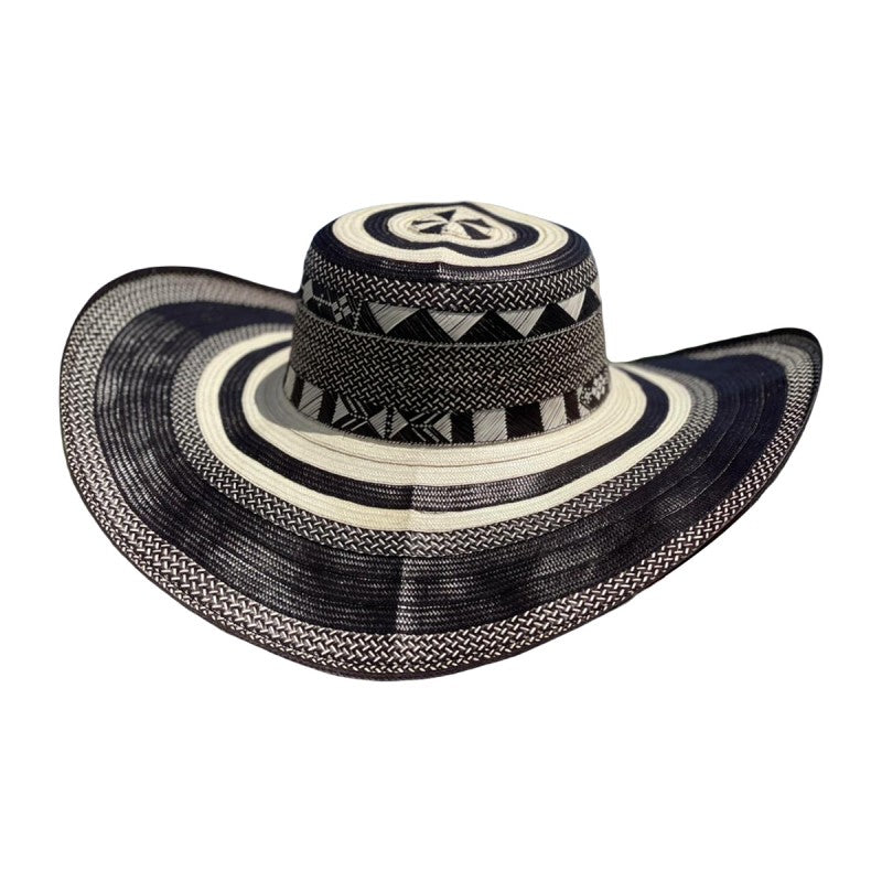 Sombrero 23 Fibras Exclusivo Negro Y Beige