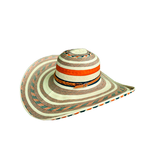 Sombrero 23 Fibras Franja Naranja