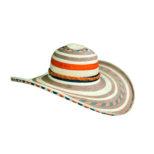 Sombrero 23 Fibras Franja Naranja