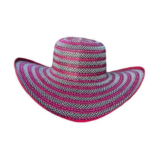 Sombrero 23 Fibras Grano De Arroz Fucsia