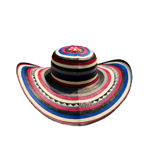 Sombrero 23 Fibras Rojo Y Azul