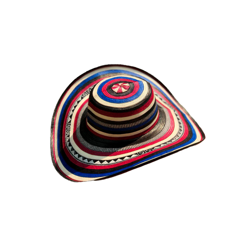 Sombrero 23 Fibras Rojo Y Azul