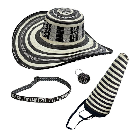 Sombrero 23 Fibras Tradicional + Estuche + Correa + Llavero MY