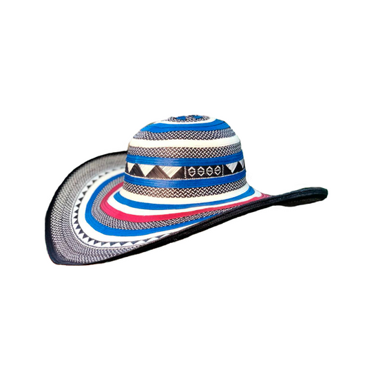 Sombrero 23 Vueltas Grano De Arroz Azul