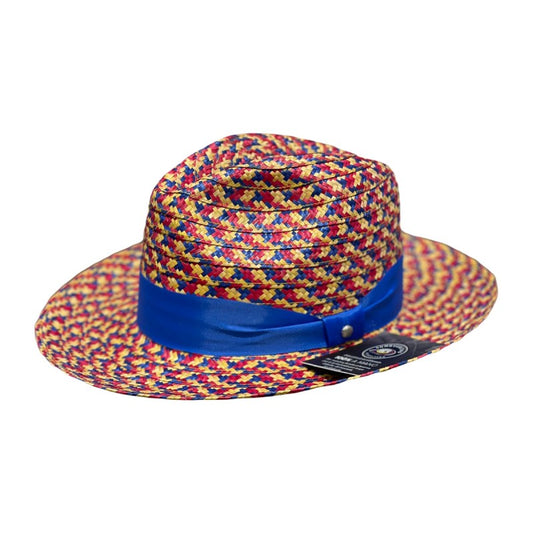 Sombrero Fedora Exclusivo Tejido Tricolor Fino