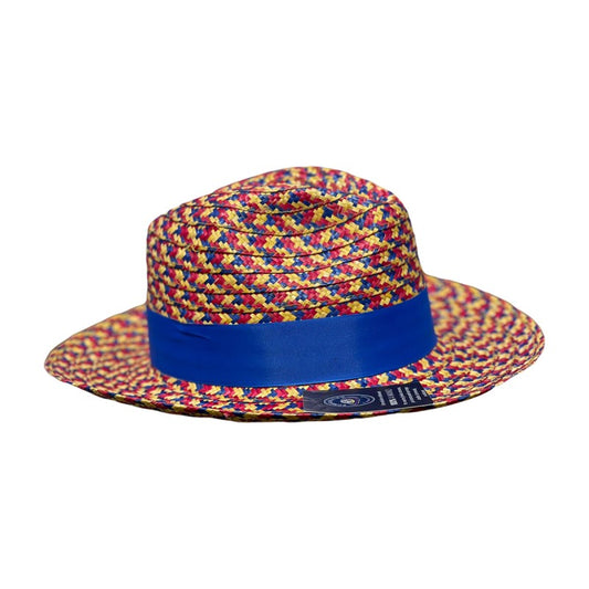 Sombrero Fedora Exclusivo Tejido Tricolor Fino