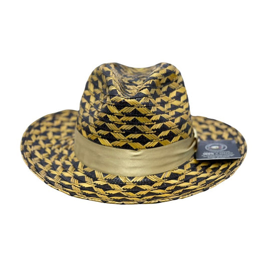 Sombrero Fedora Fino Exclusivo Diseño Dorado
