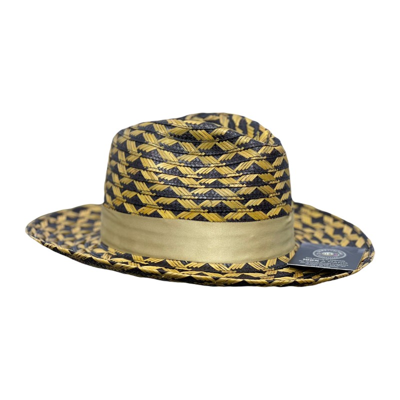Sombrero Fedora Fino Exclusivo Diseño Dorado