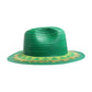 Sombrero Fedora Verde Tejido Fino Ala Plana