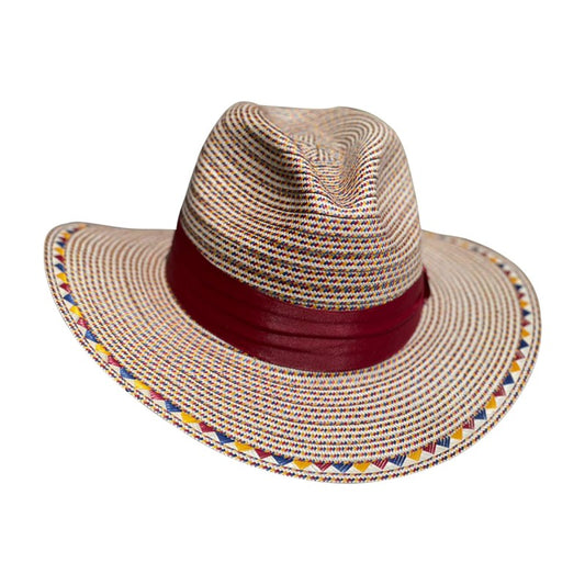 Sombrero Panameño 23 Fibras Diseño Tricolor MY