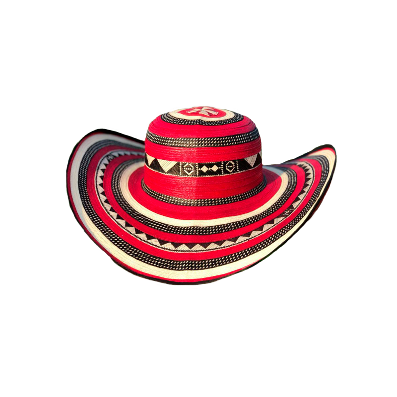 Sombrero Rojo 23 Fibras Exclusivo Artesanal